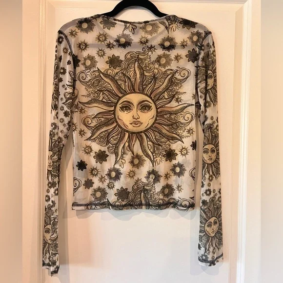 NWT Urban Outfitters “Celestial Sun” Sheer Top - Size XL - Picture 2 of 3
